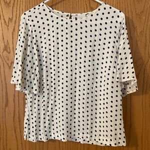Polka Dot Wide Sleeve Top